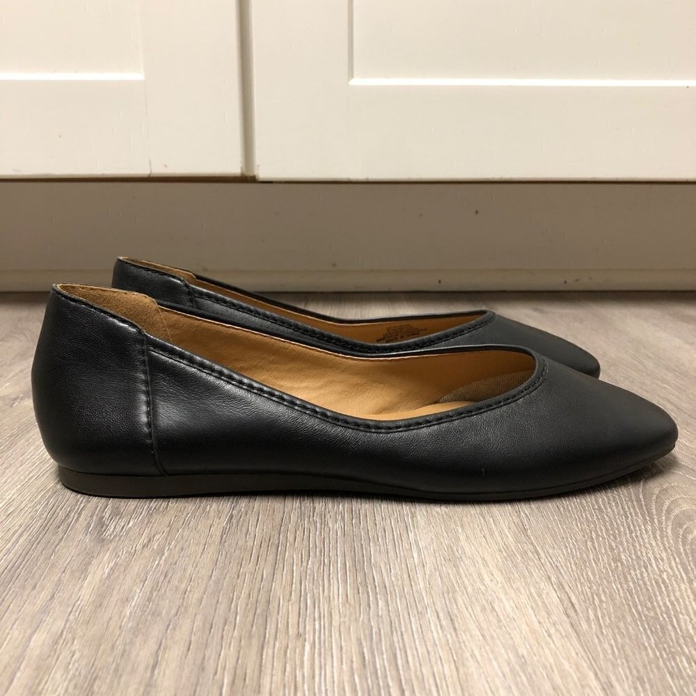 Lucky Brand Size 8.5 Alanya Shoes Black Leather Ballet Flats Neutral Loafer